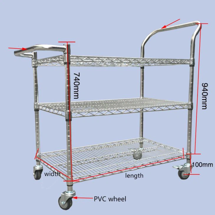 3 Layer Flat Anti-static Trolley